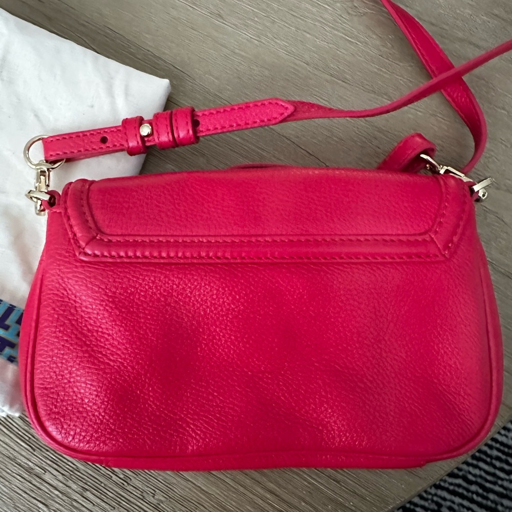 Tory Burch Amanda Leather Mini Crossbody Bag Red - Picture 3 of 5